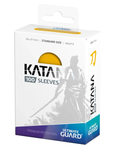 Ultimate Guard 100 Katana Sleeves taille standard Jaune (66 × 91 mm)