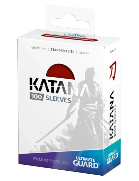 Ultimate Guard 100 Katana Sleeves taille standard Rouge (66 × 91 mm)