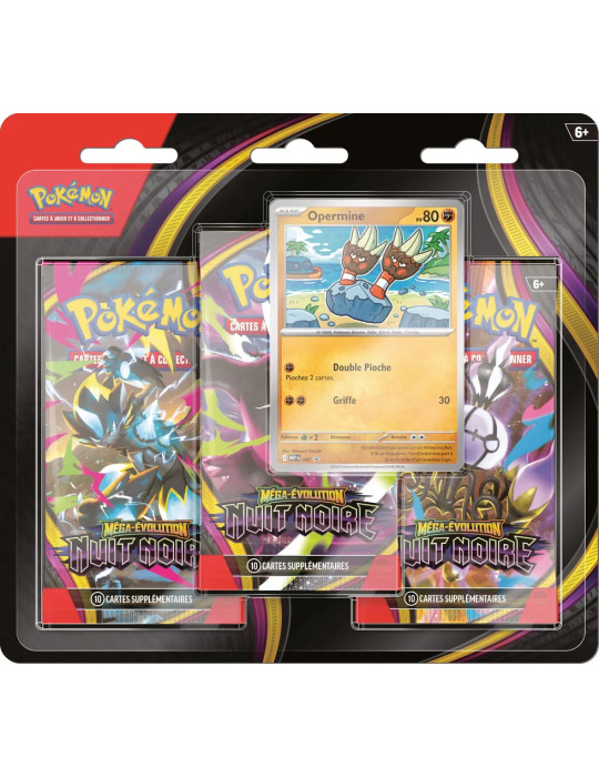 Pokémon Pack 3 boosters ME05 Nuit Noire : Opermine (FR)