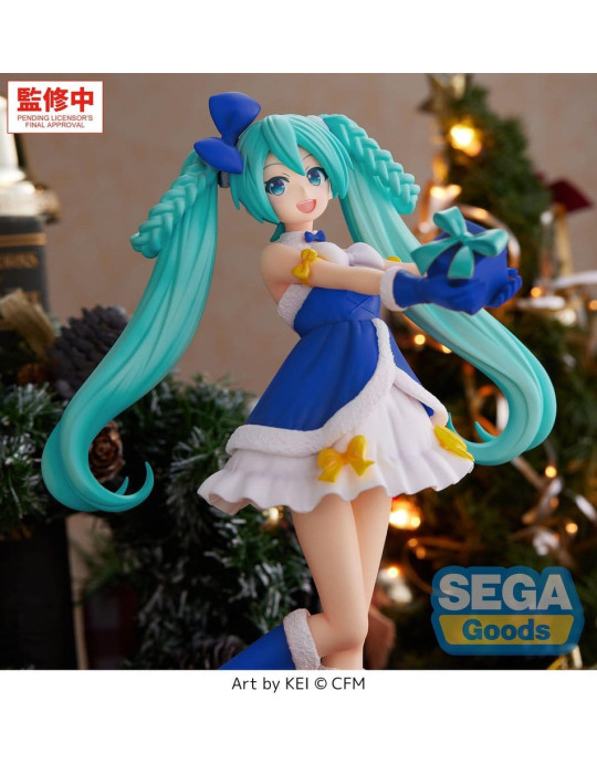 Character Vocal Series 01: Hatsune Miku figurine PVC High Premium Hatsune Miku Sapphire Christmas Ver. 21 cm Sega