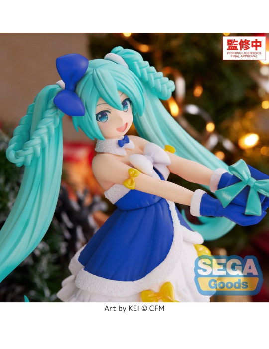 Character Vocal Series 01: Hatsune Miku High Premium PVC Figure Hatsune Miku Sapphire Christmas Ver. 21 cm Sega
