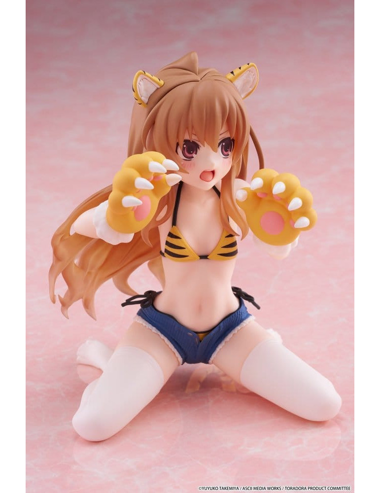 Toradora! Desktop Cute PVC Figure Taiga Aisaka (Tiger Costume Swimwear Ver.) 13 cm Taito