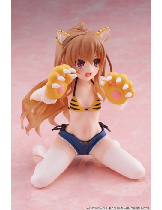 Toradora! Desktop Cute PVC Figure Taiga Aisaka (Tiger Costume Swimwear Ver.) 13 cm Taito