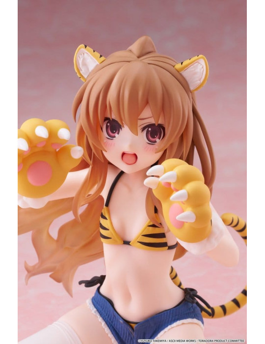Toradora! Desktop Cute PVC Figure Taiga Aisaka (Tiger Costume Swimwear Ver.) 13 cm Taito