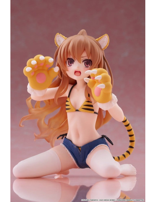 Toradora! Desktop Cute PVC Figure Taiga Aisaka (Tiger Costume Swimwear Ver.) 13 cm Taito