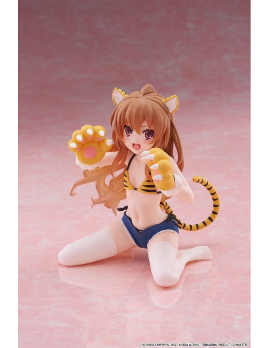 Toradora! Desktop Cute PVC Figure Taiga Aisaka (Tiger Costume Swimwear Ver.) 13 cm Taito