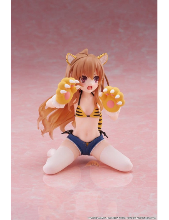 Toradora! Desktop Cute PVC Figure Taiga Aisaka (Tiger Costume Swimwear Ver.) 13 cm Taito
