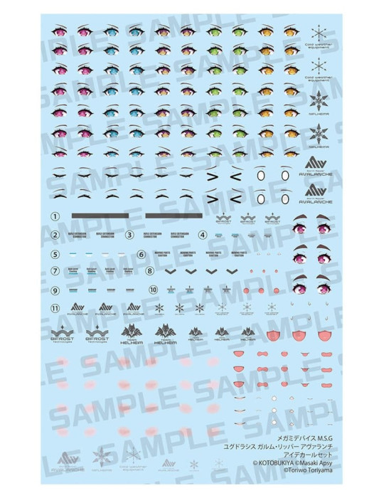 Megami Device M.S.G. accessoire pour Model Kit Yggdrasis Garm Ripper Avalanche Eye Decal Set Kotobukiya