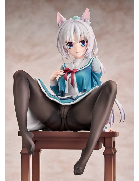 Senren*Banka PVC Figure 1/7 Yoshino Tomotake Animal Ears School Uniform Ver. 21 cm Luminous Box