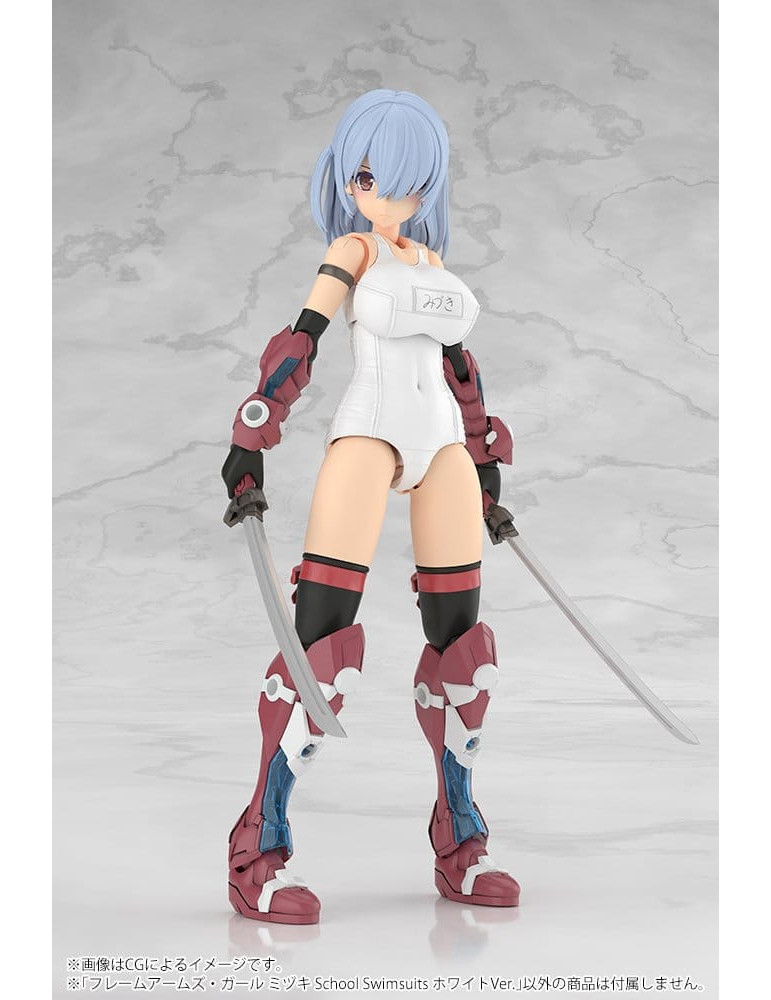 Frame Arms Girl Plastic Model Kit Mizuki School Swimsuits White Ver. 16 cm Kotobukiya