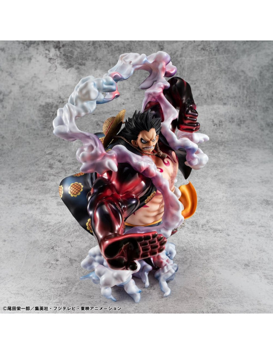 One Piece figurine PVC Portrait.Of.Pirates SA-Maximum Monkey D. Luffy Gear 4 Bounce-Man 10th Limited Ver. 30 cm Megahouse