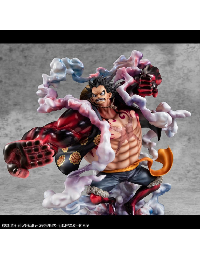 One Piece figurine PVC Portrait.Of.Pirates SA-Maximum Monkey D. Luffy Gear 4 Bounce-Man 10th Limited Ver. 30 cm Megahouse