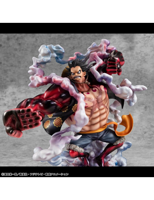 One Piece figurine PVC Portrait.Of.Pirates SA-Maximum Monkey D. Luffy Gear 4 Bounce-Man 10th Limited Ver. 30 cm Megahouse