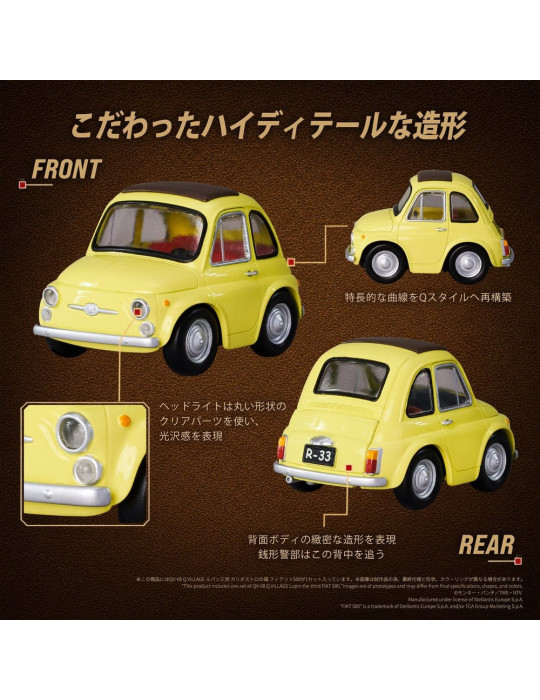 Lupin the Third: The Castle of Cagliostro Q Village PVC Figure QV-08 Fiat 500 8 cm Takara Tomy