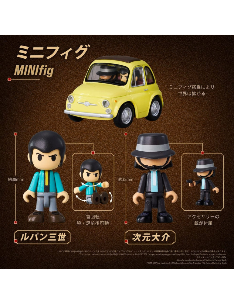 Lupin the Third: The Castle of Cagliostro Q Village PVC Figure QV-08 Fiat 500 8 cm Takara Tomy