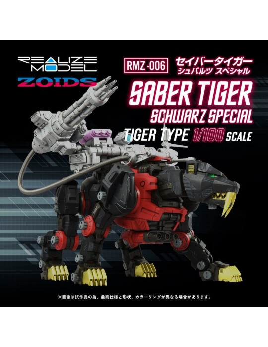 Zoids Plastic Model Kit 1/100 RMZ-006 Saber Tiger Schwarz Special 19 cm Takara Tomy
