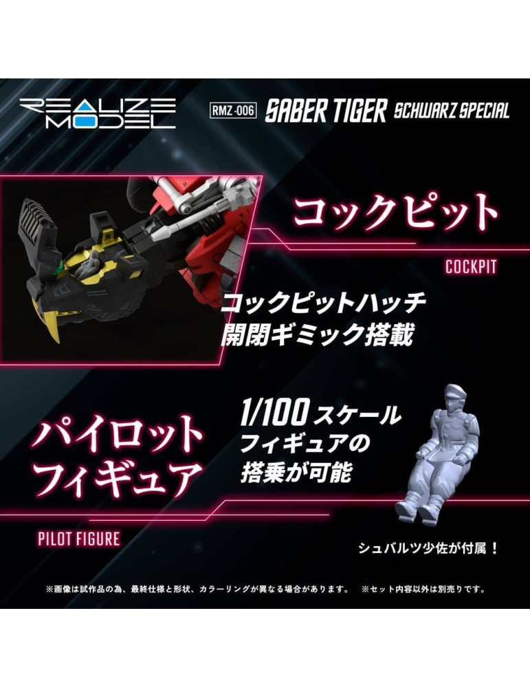 Zoids Plastic Model Kit 1/100 RMZ-006 Saber Tiger Schwarz Special 19 cm Takara Tomy